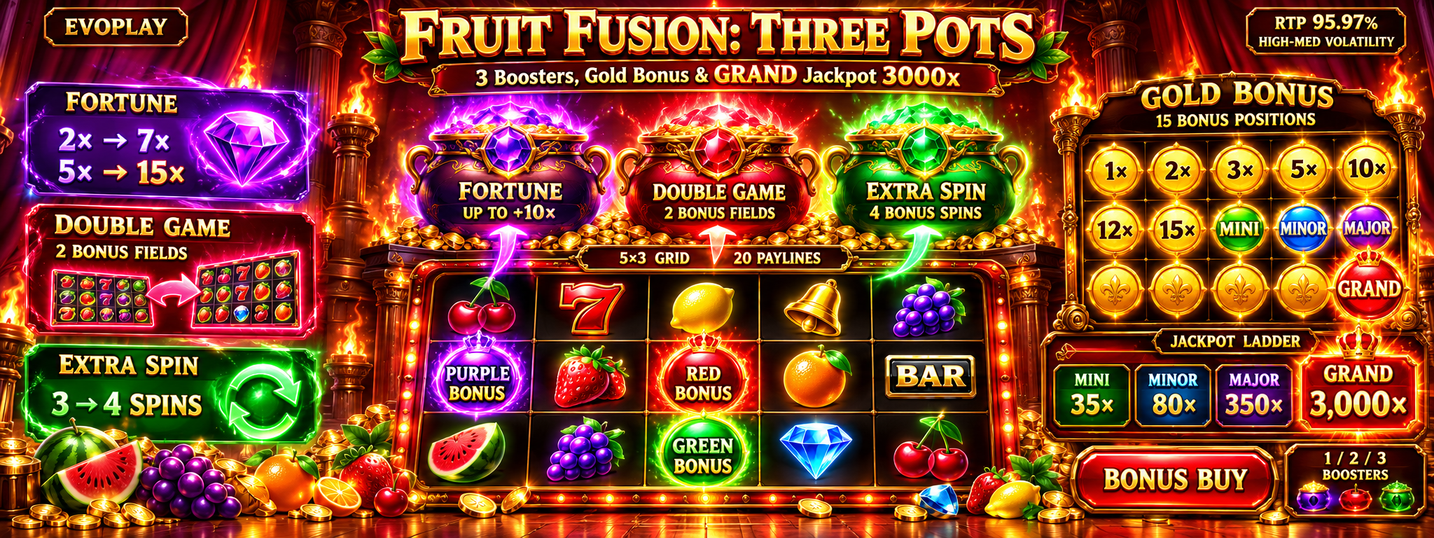 Fruit Fusion Three Pots